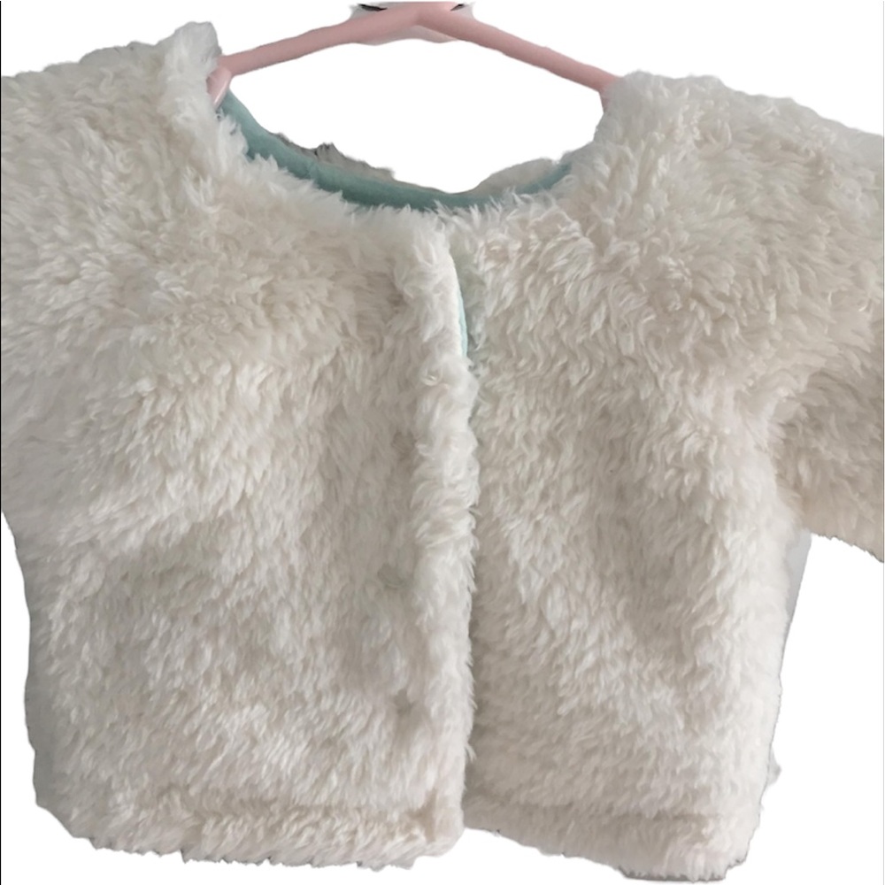 Girl’s, Newborn Faux Fur, Snap-up Coat, Cherokee, New